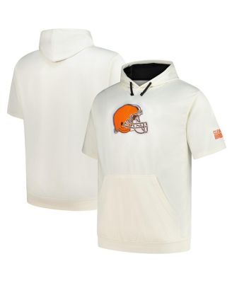 Profile - Men's Oatmeal Cleveland Browns Big Tall Chest Print and Logo Short Sleeve Pullover Hoodie