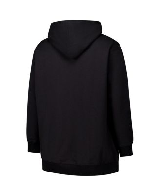 Women's Black Georgia Bulldogs Plus Size Scrip Lace-Up V-Neck Hoodie