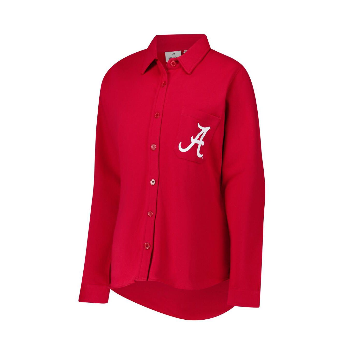 Женские куртки Fanatics Crimson Alabama Crimson Tide Plus Size Button-Up Shacket — фото 3