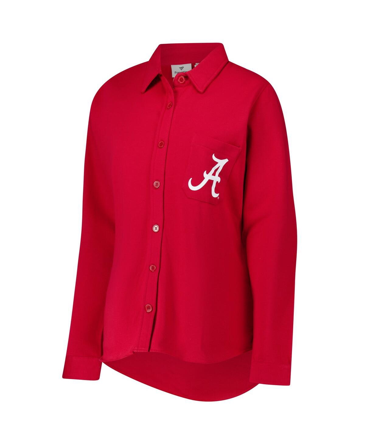 Fanatics Women's Crimson Alabama Crimson Tide Plus Size Button-up Shacket In Red