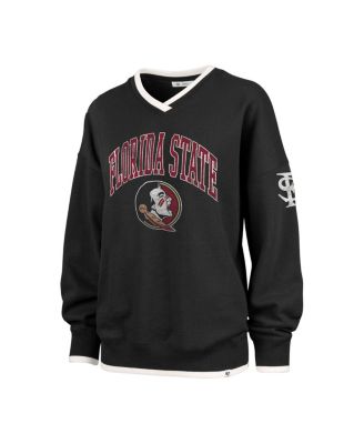 Women's Black Florida State Seminoles Clubhouse Daze Eighty V-Neck Pullover Sweatshirt