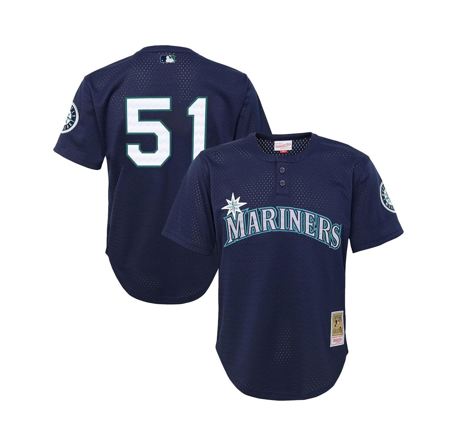 Big Boys and Girls Ichiro Suzuki Navy Seattle Mariners Cooperstown Collection Mesh Batting Practice Jersey