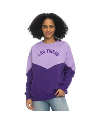 ZooZatz - Women's Light Purple LSU Tigers Bestie Oversized Pullover Sweatshirt
