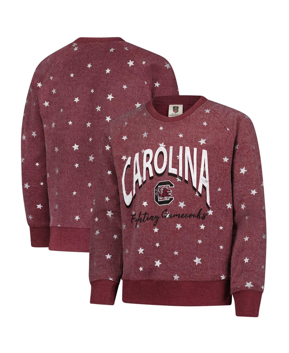 Wes & Willy Big Girls Garnet South Carolina Gamecocks Shimmer Star Reverse Sweatshirt In Burgundy