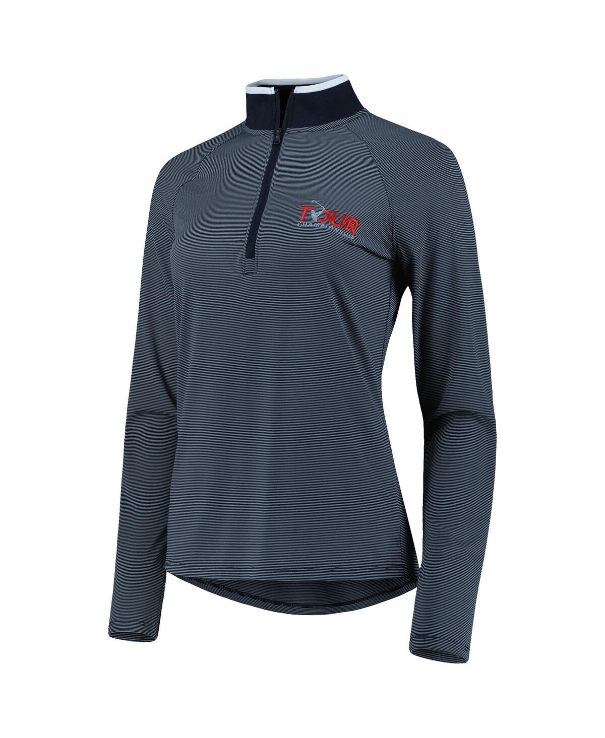 Under Armour Women's Gray Tour Championship T2 Stripe Raglan Quarter-zip Jacket In Gray