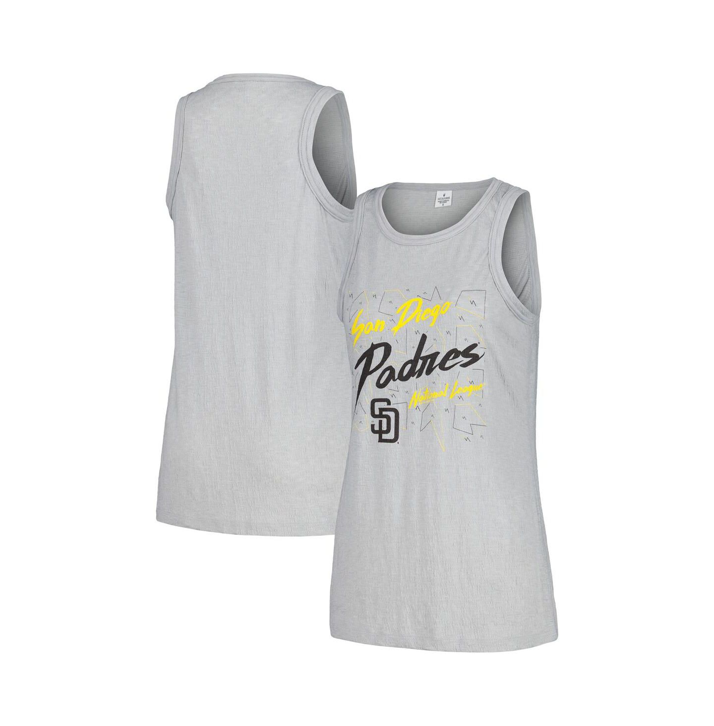Женский топ Soft As A Grape Gray San Diego Padres Gauze High Neck — фото 1