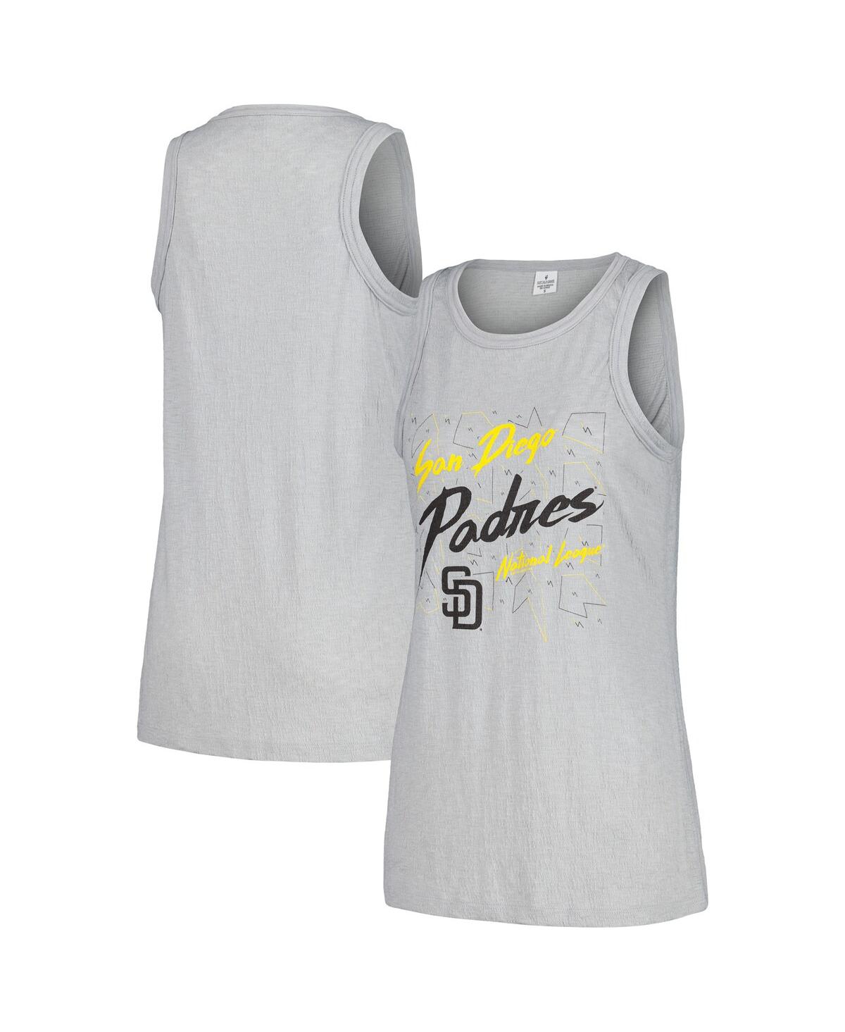 Soft As A Grape Women's Gray San Diego Padres Gauze High Neck Tank Top