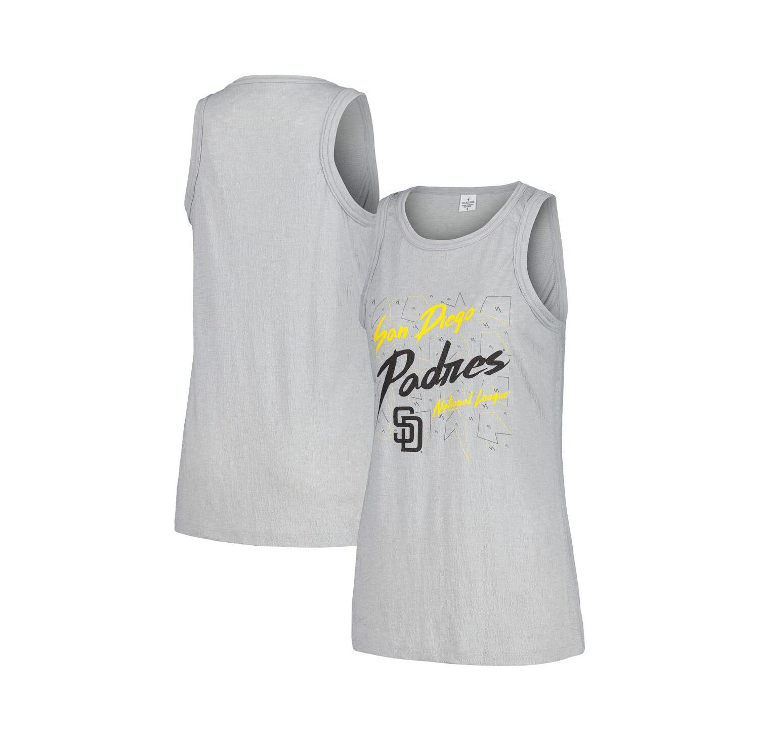 Women's Gray San Diego Padres Gauze High Neck Tank Top