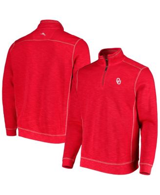 Tommy Bahama - Men's Crimson Oklahoma Sooners Sport Tobago Bay Tri-Blend Mock Neck Half-Zip Jacket