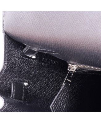 Pre-Owned HERMES Kelly 25 Handbag Black Epsom with Palladium Hardware