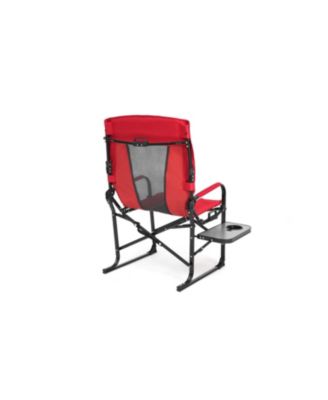 Streamdale Red, heavy-duty oversized folding camping chair with side table & pocket