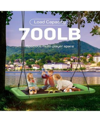 Tree Swing for Kids and Adults, 60" Waterproof Rectangle Platform Swing, 700lbs Heavy Duty with Adjustable Straps