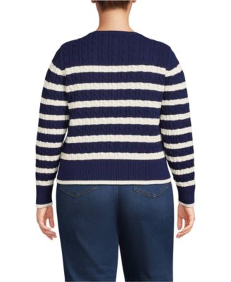 Women's Plus Size Drifter Modern Cable Crew Sweater