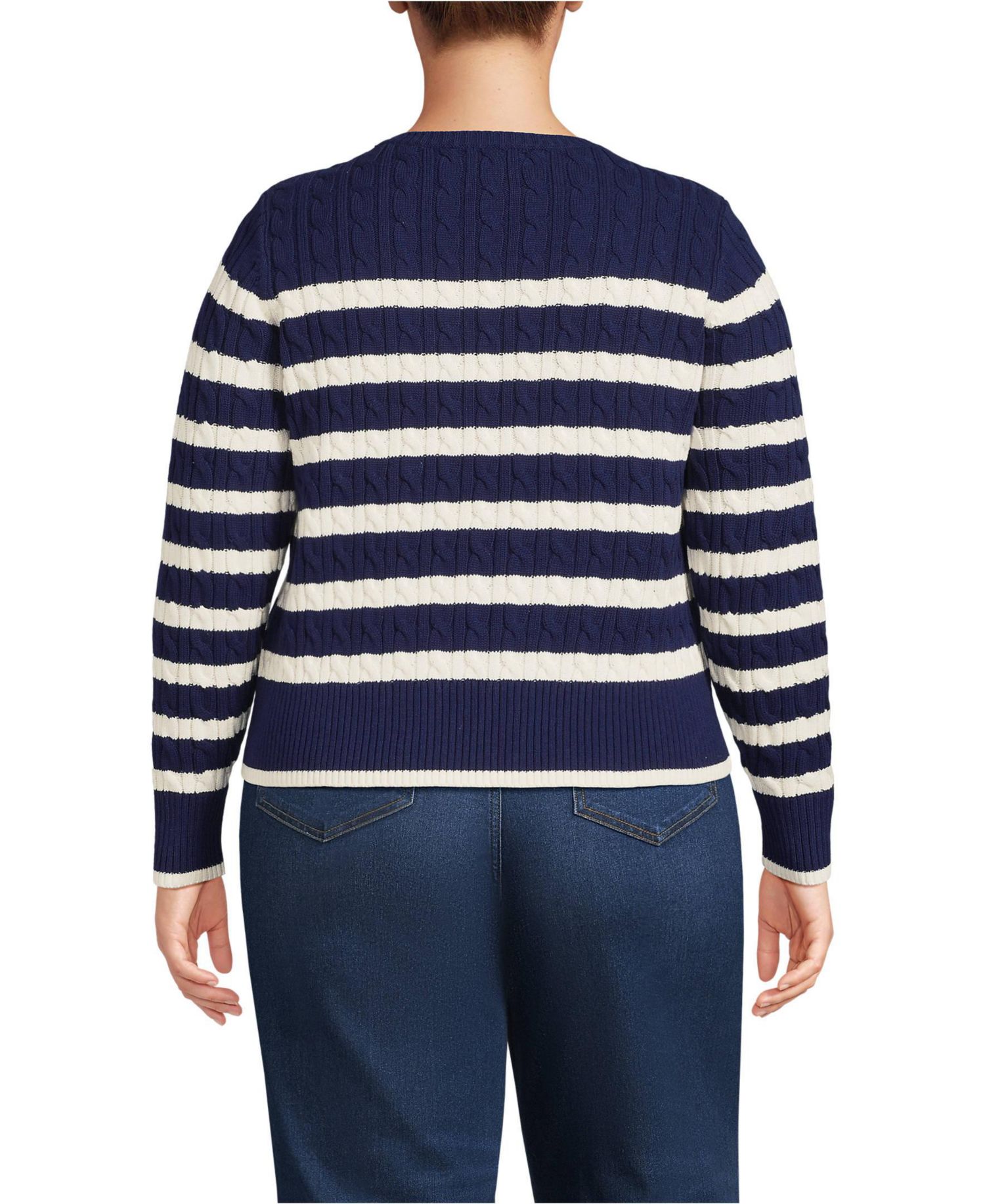Women's Plus Size Drifter Modern Cable Crew Sweater