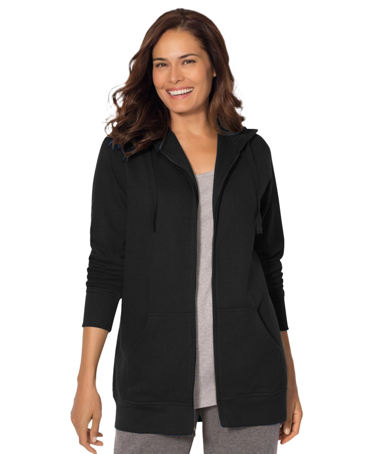 Woman Within Plus Better Fleece Zip-Front Hoodie