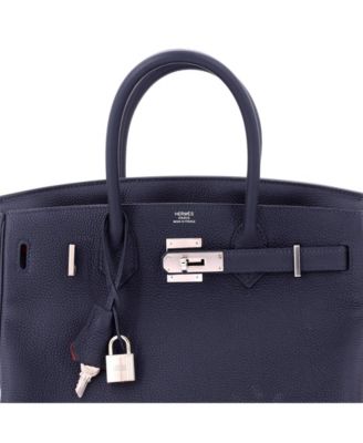 Pre-Owned HERMES Birkin 30 Handbag Verso Togo with Palladium Hardware