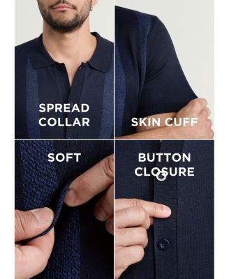 Men's Button Down Short Sleeve Sweater