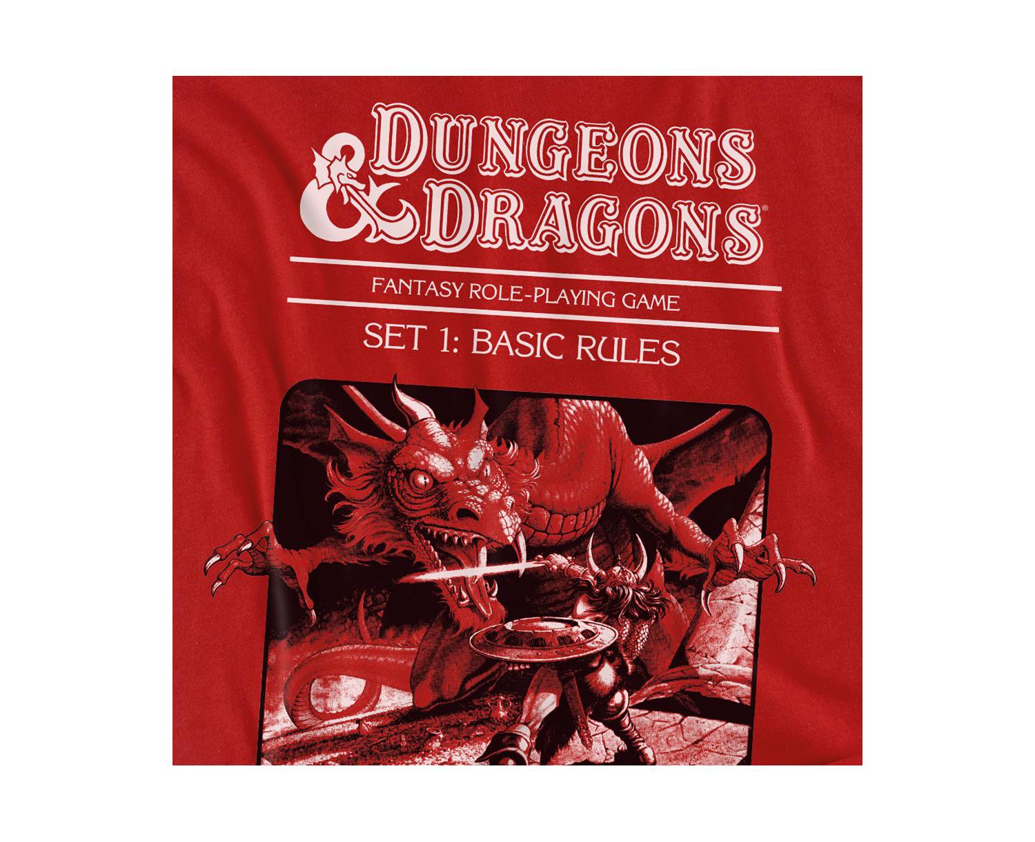 Men's Dungeons and Dragons Basic Rules Red Box Cover T Shirt