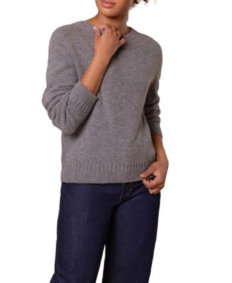 Women's Boxy Saddle Shoulder Crew Neck Sweater