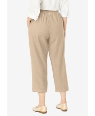 Women's Within 7-Day Elastic-Waist Pull-On Cotton Denim Capri Jeans