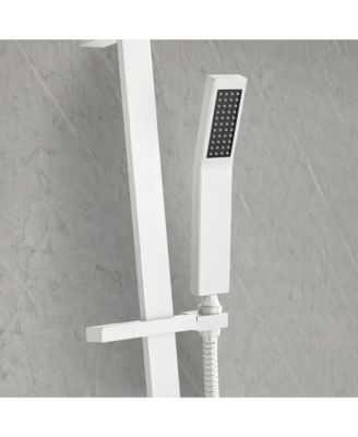 Handheld Shower with 28-Inch Slide Bar and 59-Inch Hose,White