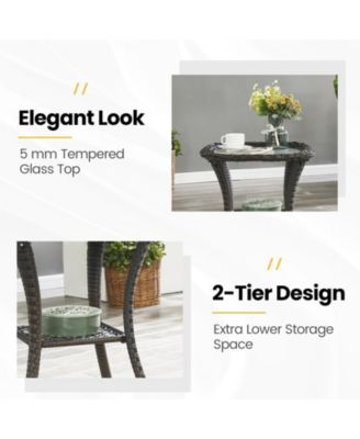 LunaCurve Wicker 3-Piece Outdoor Swivel Glider Set Outdoor Conversation Set with 5 in. Thick Cushions