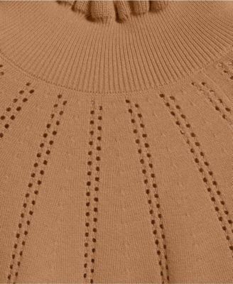 Women's Cotton Pointelle Turtleneck Sweater