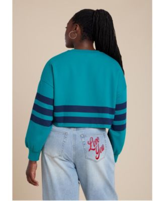 Women's Plus Size Boxy Cropped Sweatshirt