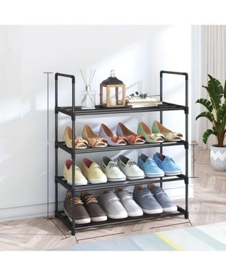 4-Tier Large Capacity Shoe Rack Sturdy Stackable Organizer for Closets Entryways
