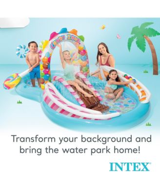 9ft x 6ft x 51in Kids Inflatable Candy Zone Play Center Pool w/ Waterslide
