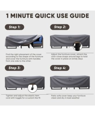 High-Quality 600D Oxford Fabric Outdoor Furniture Cover With Handles And Storage Bag Gray/Brown and Beige