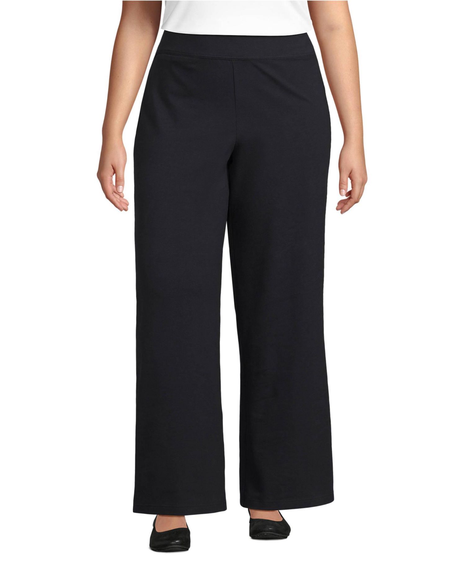 Plus Size Starfish High Rise Pull On Wide Leg Pocket Pants