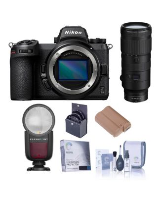 Z 6II Mirrorless Camera with f/2.8 VR S Lens,R2 TTL On-Camera Round Flash, Lithium-Ion Battery Pack,Filter Kit with UV,Glass Screen Protector