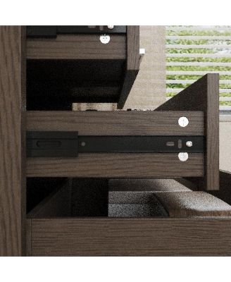 5 Drawers Nightstand with 2 Hidden Drawers,Bedside table,Chest of Drawers