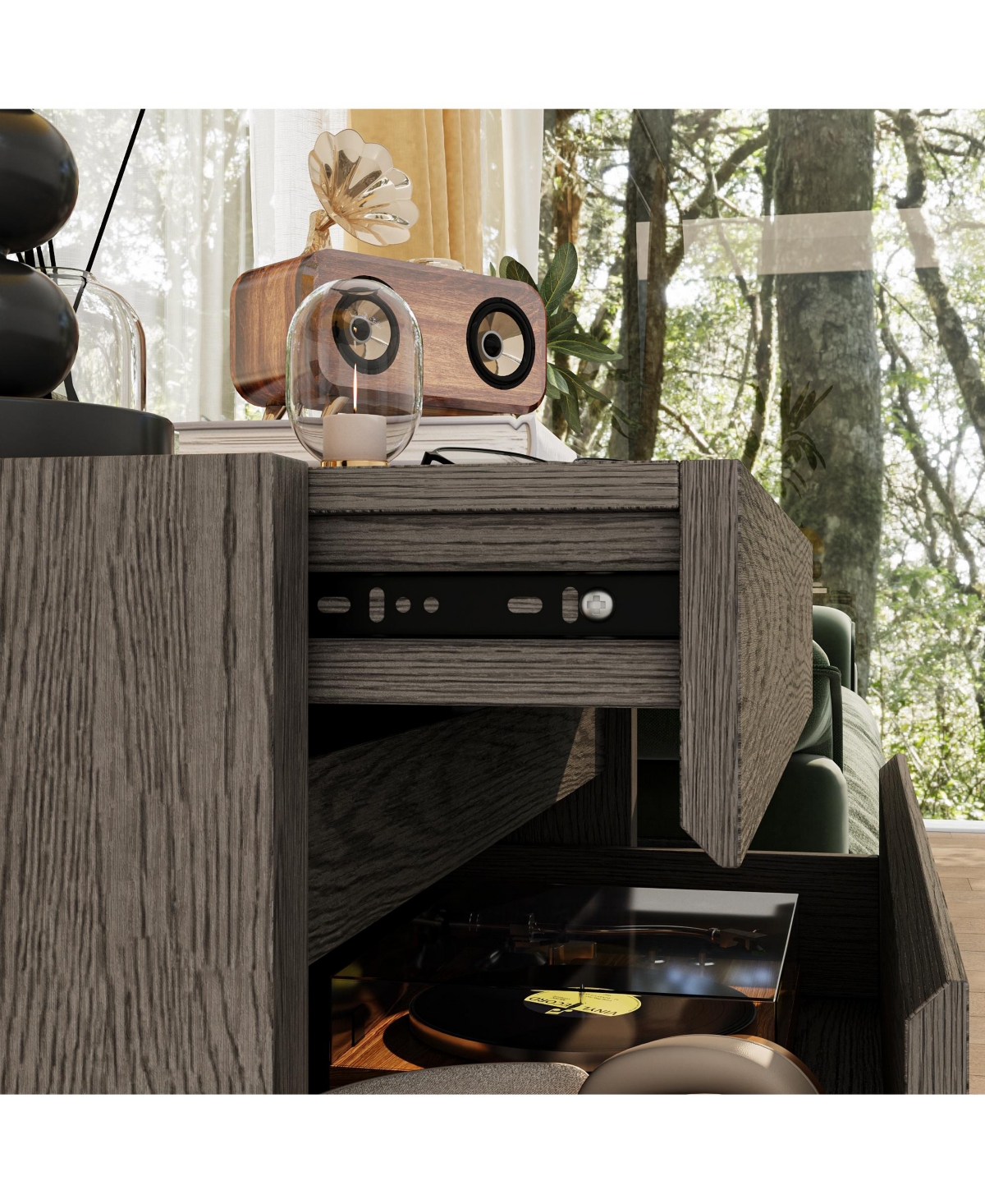 Nightstand with Hidden Drawer and Electronic Lock , Nfc Control , Bedside Table , Chest of Drawers