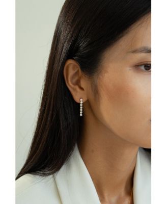 Sterling Silver 18k Gold Plated Josephine Tennis Necklace & Earrings Set