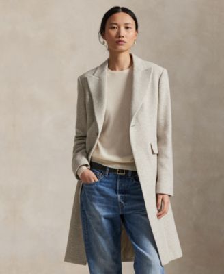 Women's Herringbone Peak Lapel Coat