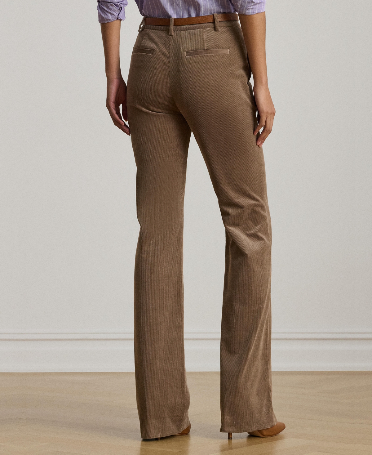 Ralph Lauren Women's High Rise Corduroy Flare Pants In Brown