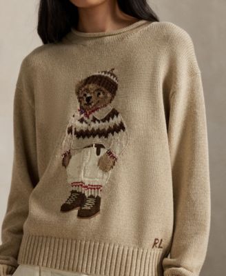Women's Bear Intarsia-Knit Rollneck Sweater