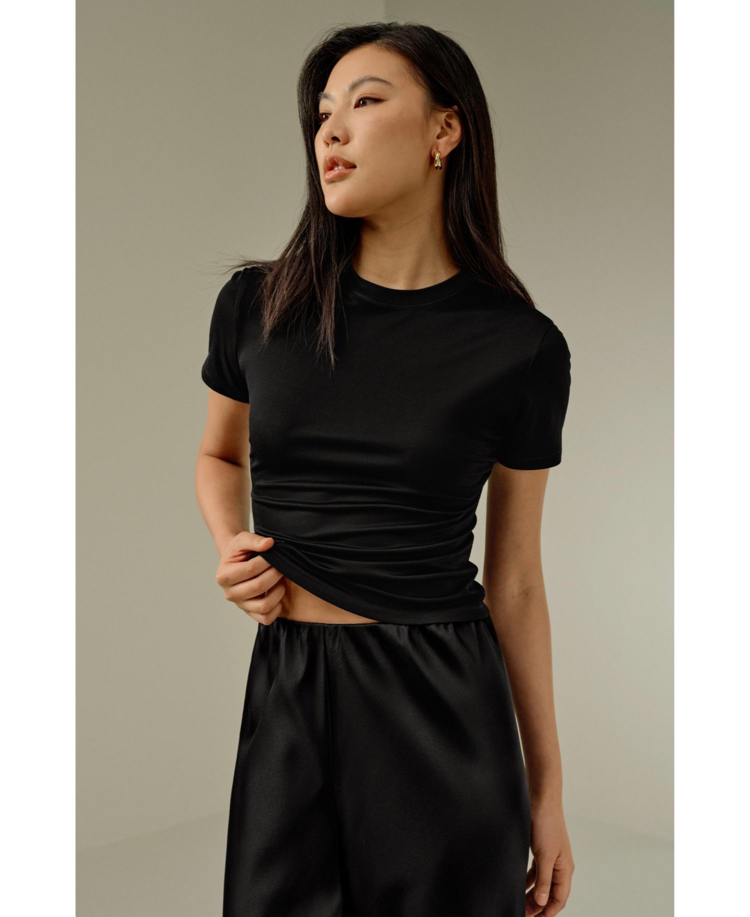 Women's Silk Jersey Slim Fitted Tee