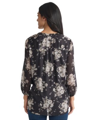 Women's 3/4-Sleeve V-Neck Tunic Top