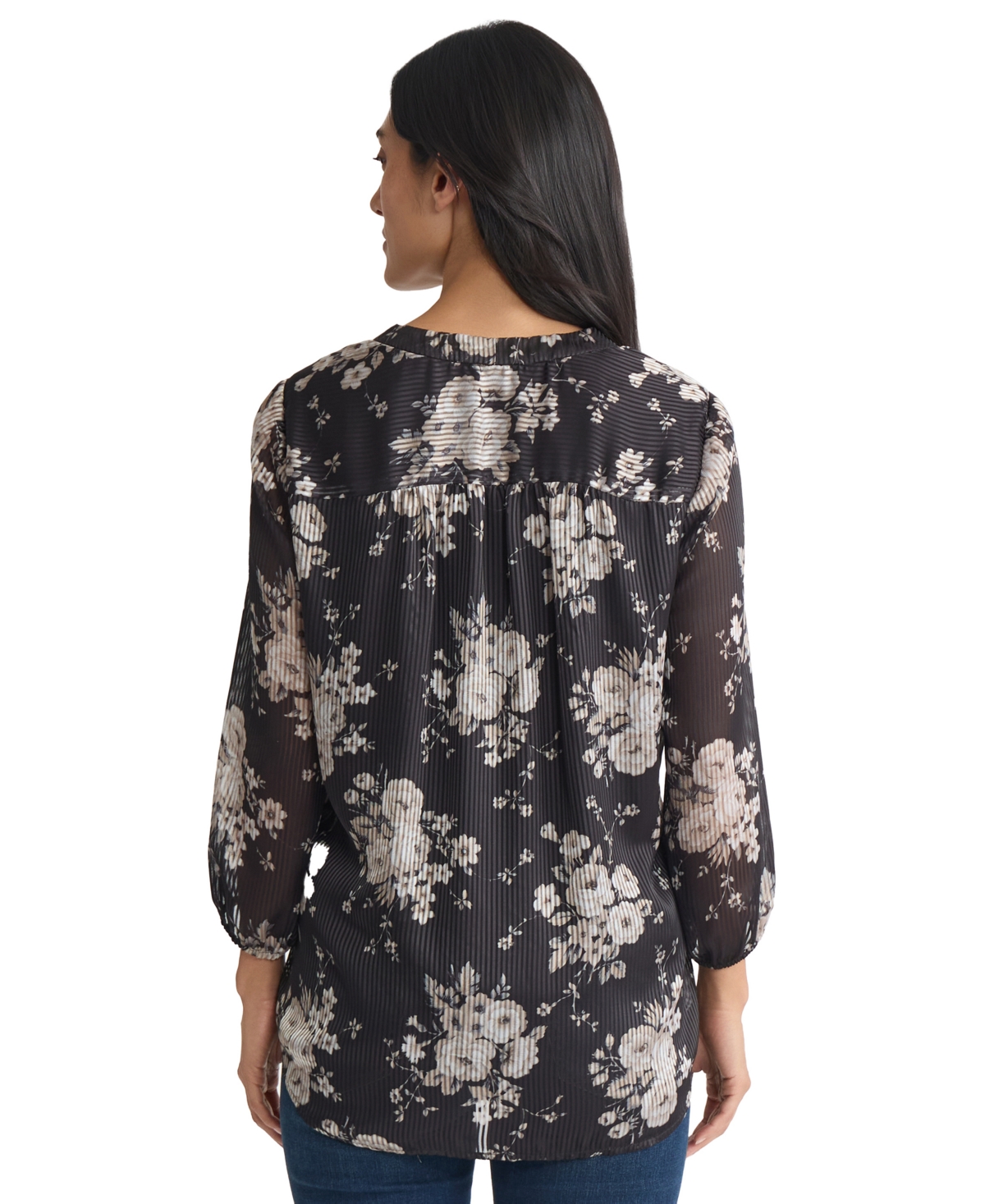 Jones New York Women's 3/4-Sleeve V-Neck Tunic Top