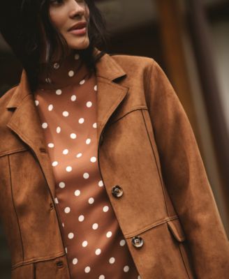 Women's Faux-Suede Long Sleeve Jacket