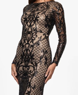 Women's Long Sequined Stretch Gown