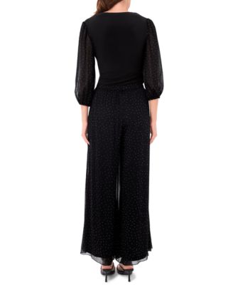 Women's V-Neck Puff Sleeve Wrap Top