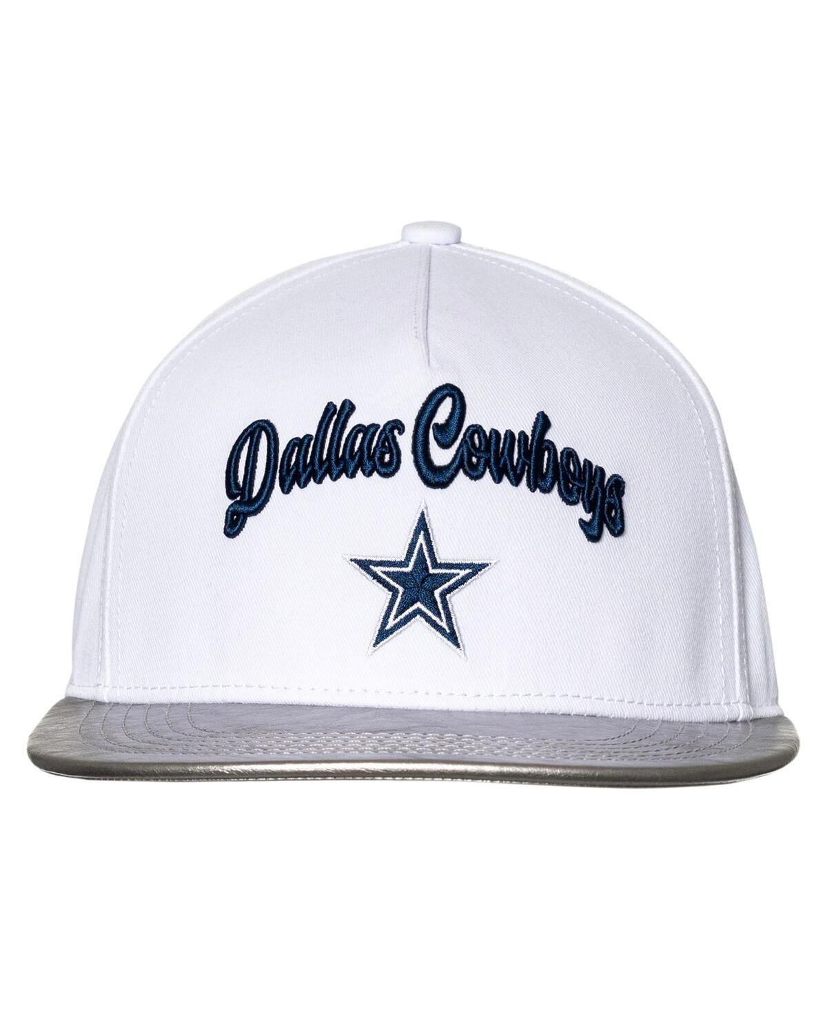 The Wild Collective Women's White/silver Dallas Cowboys Two-tone Snapback Hat In Multi