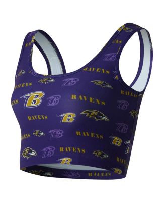 Women's Purple Baltimore Ravens Mosaic Allover Print Bralette