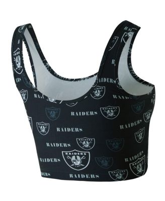 Women's Black Las Vegas Raiders Mosaic Allover Print Bralette