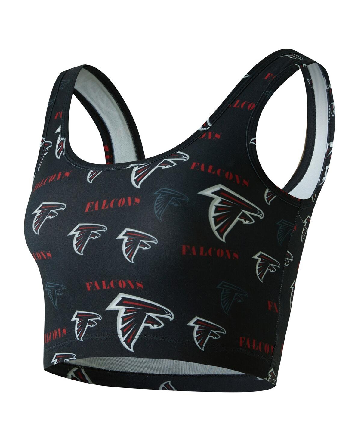 Concepts Sport Women's Black Atlanta Falcons Mosaic Allover Print Bralette In Black