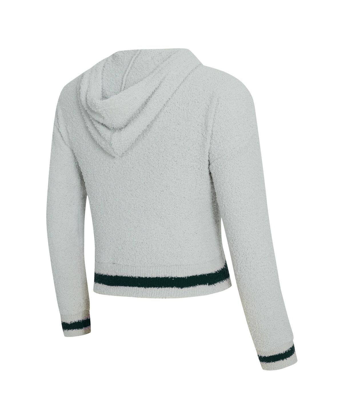 Concepts Sport Women's Gray Green Bay Packers Whitley Long Sleeve Hoodie Top Shorts Set In Gray